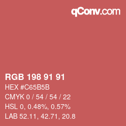 Color code: RGB 198 91 91 | qconv.com