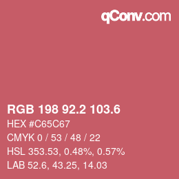 カラーコード: RGB 198 92.2 103.6 | qconv.com