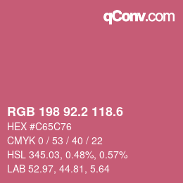 カラーコード: RGB 198 92.2 118.6 | qconv.com