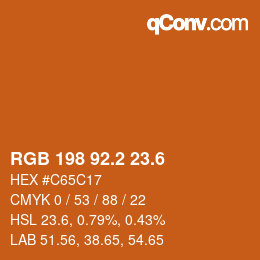 カラーコード: RGB 198 92.2 23.6 | qconv.com