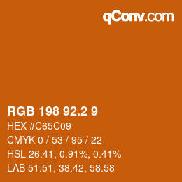 カラーコード: RGB 198 92.2 9 | qconv.com