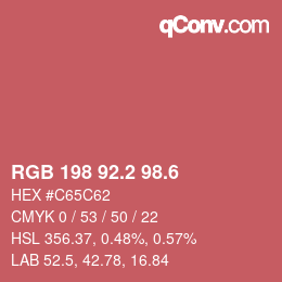 カラーコード: RGB 198 92.2 98.6 | qconv.com
