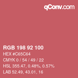 カラーコード: RGB 198 92 100 | qconv.com