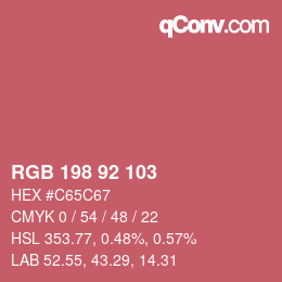 カラーコード: RGB 198 92 103 | qconv.com