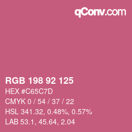 カラーコード: RGB 198 92 125 | qconv.com