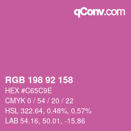 颜色代码: RGB 198 92 158 | qconv.com