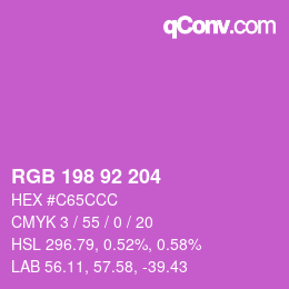 Color code: RGB 198 92 204 | qconv.com