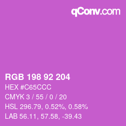 Color code: RGB 198 92 204 | qconv.com