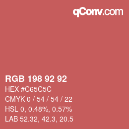 Color code: RGB 198 92 92 | qconv.com