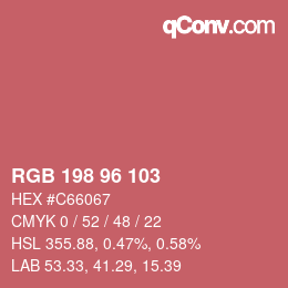 颜色代码: RGB 198 96 103 | qconv.com