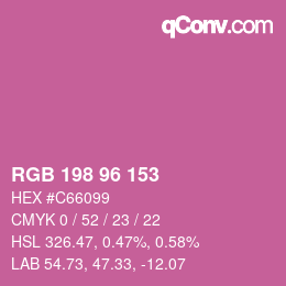 颜色代码: RGB 198 96 153 | qconv.com