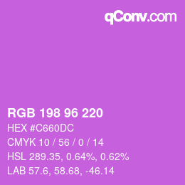 Código de color: RGB 198 96 220 | qconv.com
