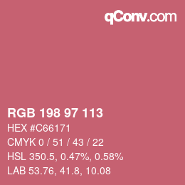 Color code: RGB 198 97 113 | qconv.com