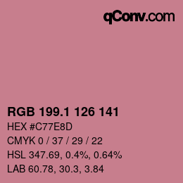 カラーコード: RGB 199.1 126 141 | qconv.com