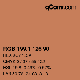 カラーコード: RGB 199.1 126 90 | qconv.com