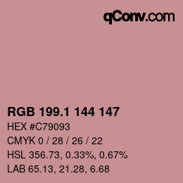 カラーコード: RGB 199.1 144 147 | qconv.com