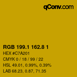 カラーコード: RGB 199.1 162.8 1 | qconv.com