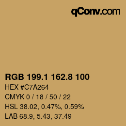 Farbcode: RGB 199.1 162.8 100 | qconv.com