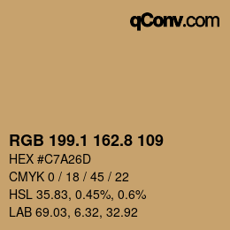Color code: RGB 199.1 162.8 109 | qconv.com