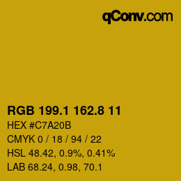 カラーコード: RGB 199.1 162.8 11 | qconv.com