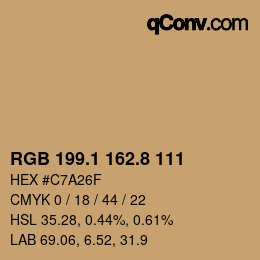 カラーコード: RGB 199.1 162.8 111 | qconv.com