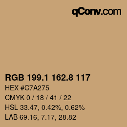 Color code: RGB 199.1 162.8 117 | qconv.com