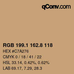 Color code: RGB 199.1 162.8 118 | qconv.com