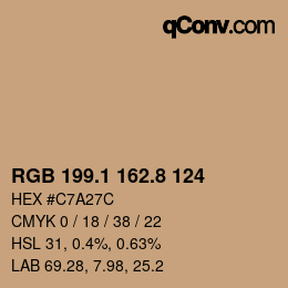 Color code: RGB 199.1 162.8 124 | qconv.com