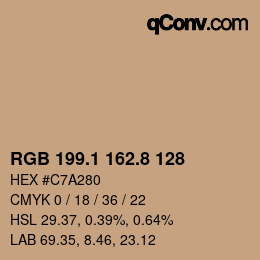 Farbcode: RGB 199.1 162.8 128 | qconv.com