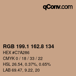 Farbcode: RGB 199.1 162.8 134 | qconv.com