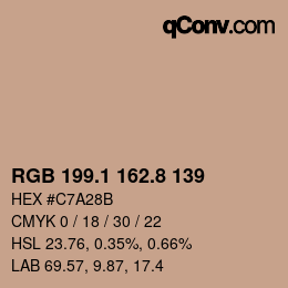 Color code: RGB 199.1 162.8 139 | qconv.com