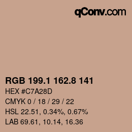 Color code: RGB 199.1 162.8 141 | qconv.com