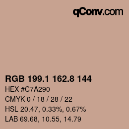Farbcode: RGB 199.1 162.8 144 | qconv.com