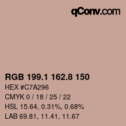 カラーコード: RGB 199.1 162.8 150 | qconv.com