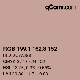 カラーコード: RGB 199.1 162.8 152 | qconv.com