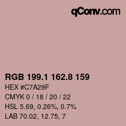 Color code: RGB 199.1 162.8 159 | qconv.com