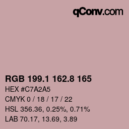 カラーコード: RGB 199.1 162.8 165 | qconv.com