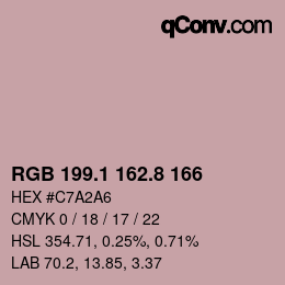 Color code: RGB 199.1 162.8 166 | qconv.com