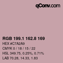 カラーコード: RGB 199.1 162.8 169 | qconv.com