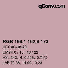 カラーコード: RGB 199.1 162.8 173 | qconv.com