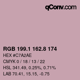 カラーコード: RGB 199.1 162.8 174 | qconv.com