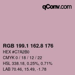 Color code: RGB 199.1 162.8 176 | qconv.com