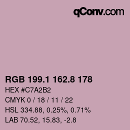 Color code: RGB 199.1 162.8 178 | qconv.com