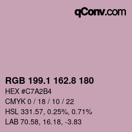 Color code: RGB 199.1 162.8 180 | qconv.com