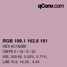 Color code: RGB 199.1 162.8 181 | qconv.com