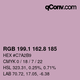 カラーコード: RGB 199.1 162.8 185 | qconv.com