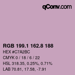 Código de color: RGB 199.1 162.8 188 | qconv.com
