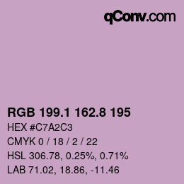 カラーコード: RGB 199.1 162.8 195 | qconv.com