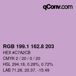 カラーコード: RGB 199.1 162.8 203 | qconv.com