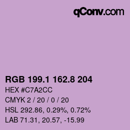 カラーコード: RGB 199.1 162.8 204 | qconv.com